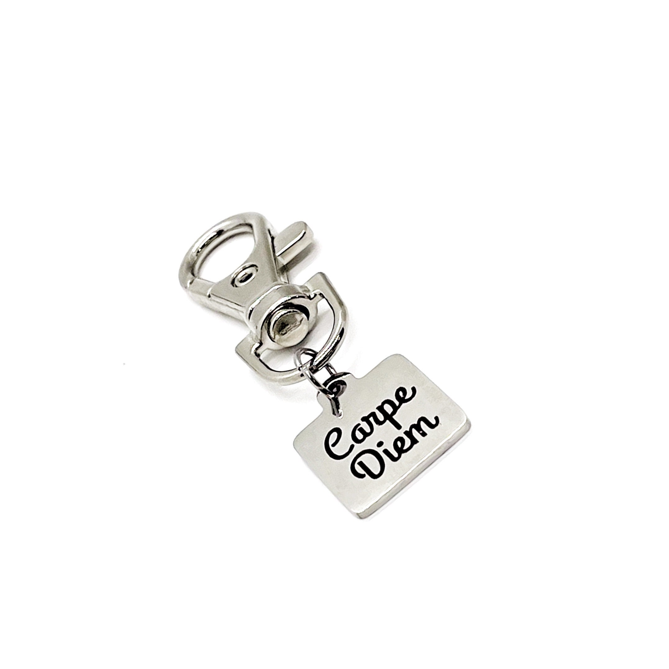 thumbnail image 2 of Handmade Carpe Diem Charm – Silver Lobster Clasp For Bracelet, Key Ring, Purse Decor 2 of 5