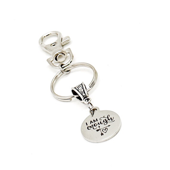 I Am Enough Charm Keychain, Affirmation Gifts, Daughter Gift, Friend Gift, Wife Gift, Self Acceptance, Positivity Gift, Gift For Her