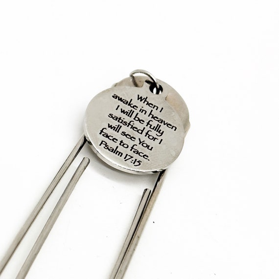 Faith Gift, When I Awake In Heaven I Will Be Fully Satisfied For I Will See You Face To Face Charm Bookmark, Bible Bookmark, Scripture Gifts