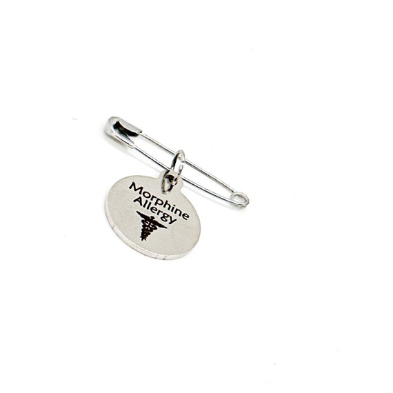 Morphine Allergy Pin, Medical Pin, Medicine Allergy Notice, Medical Awareness Pin, Patient Pin, Medical Caduceus, Health Condition