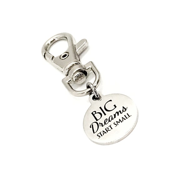Motivating Gift, Big Dreams Start Small Bag Charm, Keychain Clip, Encouragement Gift, Dream Big Gift, Motivating Quote, Motivating Reminder