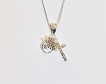 For God So Loved The World Pendant on Silver Chain, John 3:16 Bible Verse Jewelry, Gift For Her, Gift For Mom, Valentines Day Gift