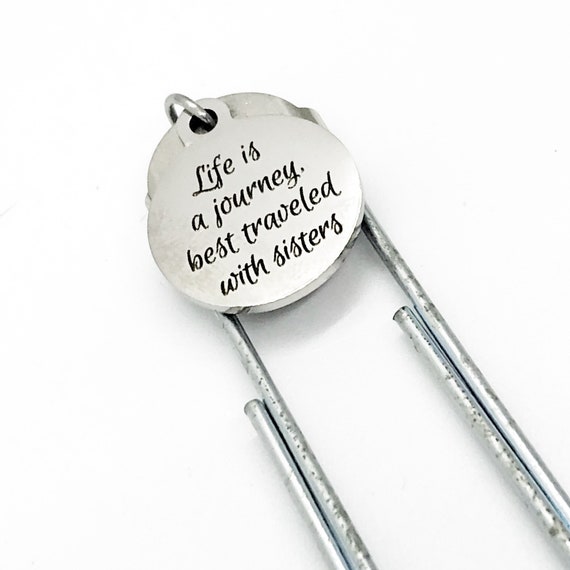 Sister Gift, Life Is A Journey Best Traveled With Sisters Bookmark, Sister Bookmark, Sorority Sister Gift, Sister In Law Gift, Stepsister