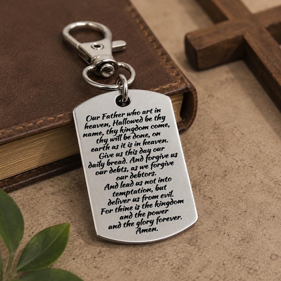 The Lords Prayer Clip On Dog Tag