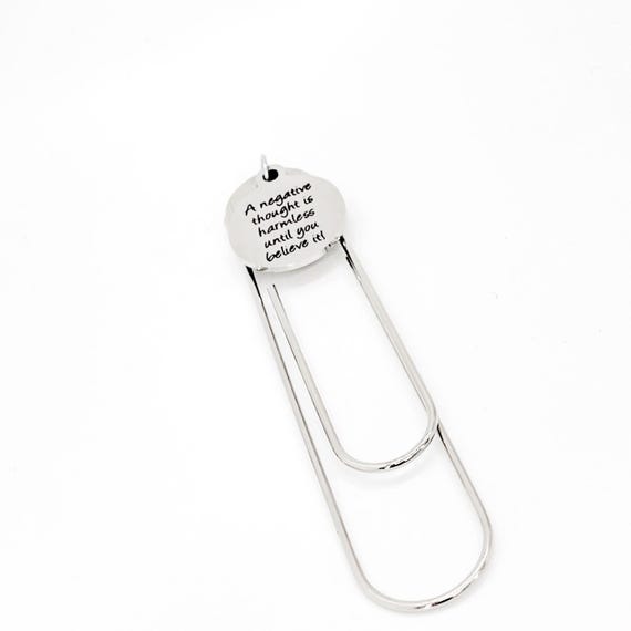 A Negative Thought Is Harmless Until You Believe It Paperclip Bookmark, Positivity Gifts, Positive Mindset, Encouraging Her, Motivating Him