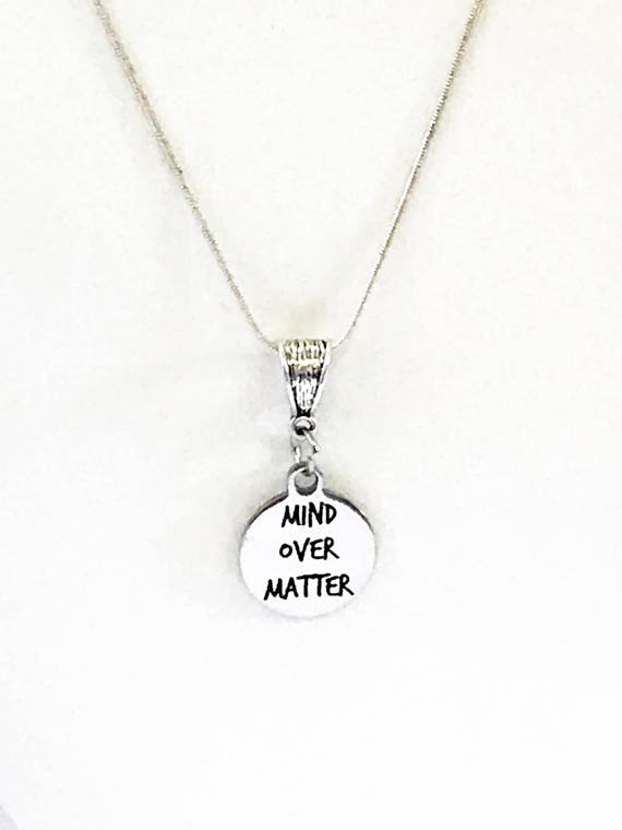 Mind Over Matter SS Engraved Pendant Necklace, Encouragement Jewelry Gift For Her, Motivational Jewelry For Daughter, Inspirational Jewelry