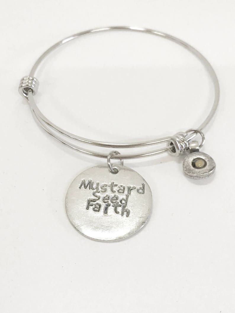 Mustard Seed Faith Expanding Bangle Charm Bracelet Graduation Etsy
