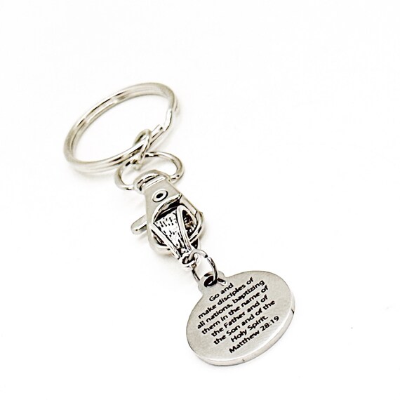 Make Disciples Charm Keychain, Matt 28 19, Scripture Gift, Disciples of All Nations, Go Make Disciples, Missionary Gift, Mission Trip, Faith