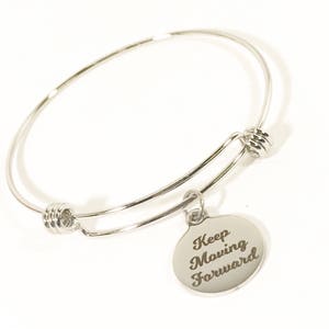 Encouragement Gift, Keep Moving Forward Bangle, Stacking Bangle, Encouragement Jewelry, Encouragement Bracelet, Support Gift, Sympathy Gift