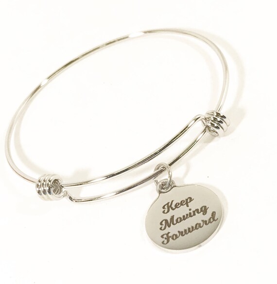 Encouragement Gift, Keep Moving Forward Bangle, Stacking Bangle, Encouragement Jewelry, Encouragement Bracelet, Support Gift, Sympathy Gift