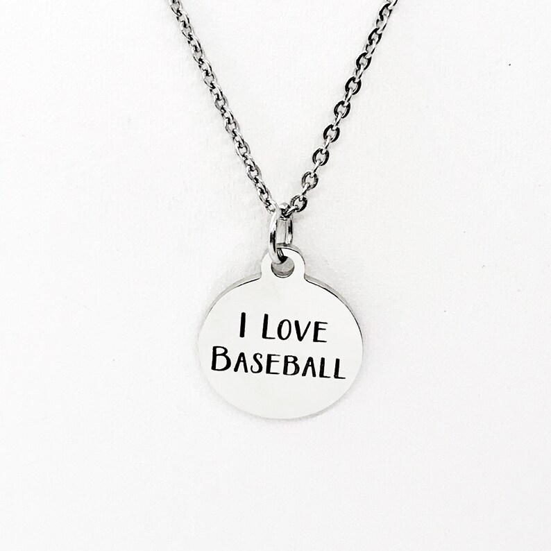 Baseball Necklace I Love Baseball Jewelry Baseball Player Etsy