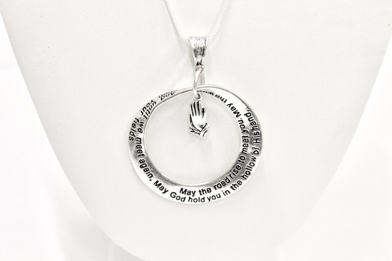 Blessing Necklace, May The Road Rise To Meet You, Going Away Gift, Until We Meet Again, Girlfriend Gift, Graduation Gift, Moving Prayer