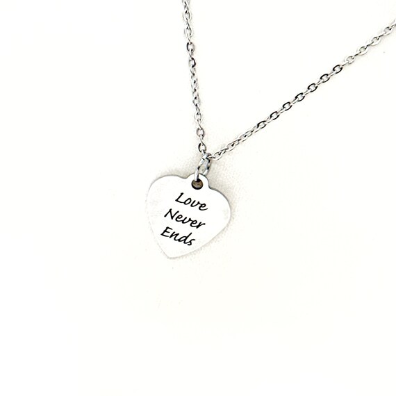 Love Never Ends Pendant Necklace, Wedding Gift, Wife Gift, Daughter, Girlfriend, Anniversary Gift, Valentines Day, Birthday Gift For Her