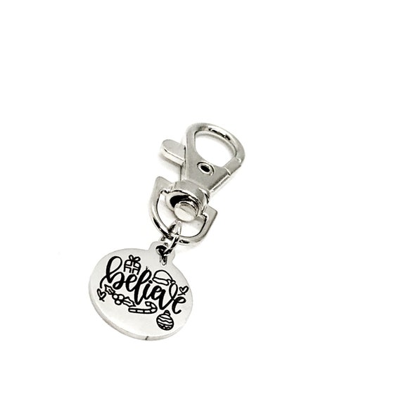 Believe Charm, Christmas Charm, Clip On Charm, Christmas Bag Charm, Christmas Gift Charm, Believe In The Magic, Purse Charm