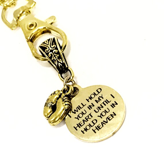 Child Loss Memorial, I Will Hold You In My Heart Until I Hold You In Heaven Keychain, Child Loss Sympathy Gift, Miscarriage Memorial Gift