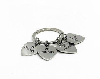 Weight Loss Tracker Keychain, Weight Loss Celebration Key Chain, Weight Loss Goals, Celebration Gifts, Gift For Her, Pounds Lost Gift