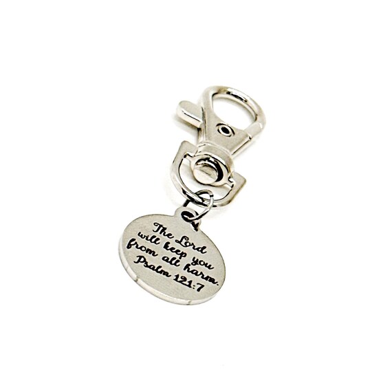 Faith Gift, The Lord Will Keep You From All Harm Clip On Charm, Psalm 121 7 Quote, Scripture Gift, Daughter Gift, Wife Gift, Granddaughter