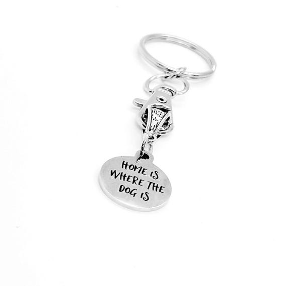 Home Is Where The Dog Is Keychain, Dog Owner Gift, Dog Adoption, New Puppy, Dog Lover, New Dog, Wife Gift, Husband Gift, New House Gift