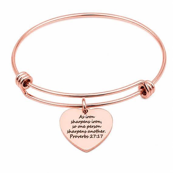 Iron Sharpens Iron Rose Goldtone Heart Bracelet