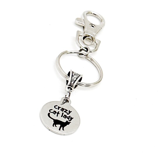 Crazy Cat Lady Keychain Charm, Cat Owner Gift, Gift For Her, Wife Gift, Daughter Gift, New Cat Gift, Cat Giftbox, Cat Adoption Gift, Kitten