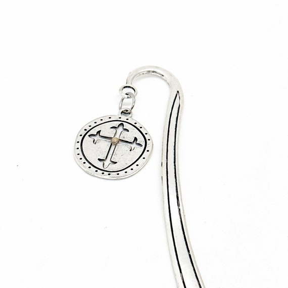 Cross Mustard Seed Round Charm Bookmark, Faith Gift, Matthew 17 20, Mustard Seed Faith, Christian Gift, Bible Bookmark, Baptism Gift