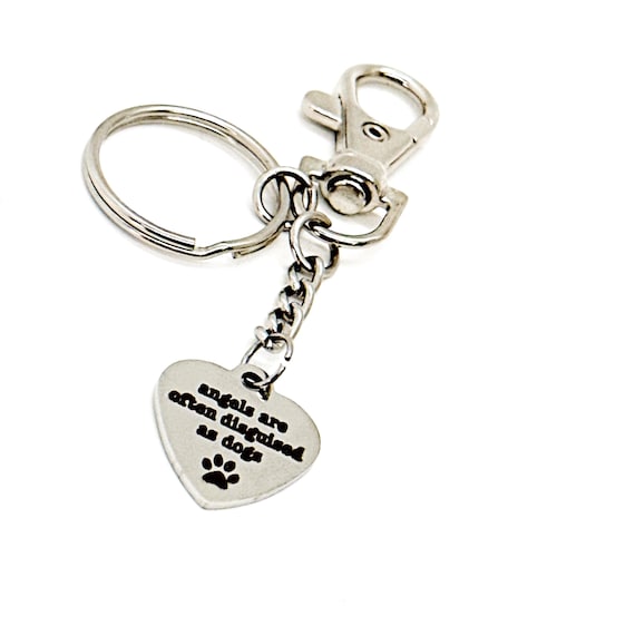 Dog Loss Gifts, Angels Are Often Disguised As Dogs Charm Keychain, Dog Owner Gift, Wife Gift, Angel Dog Gift, Rescue Dog, Clip On Keychain