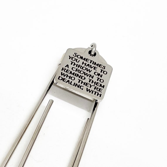 Affirmation Gifts, Put On Your Crown Bookmark, Remind Them Who They’re Dealing WIth Planner Bookmark, Charm Bookmark, Encouragement Gift