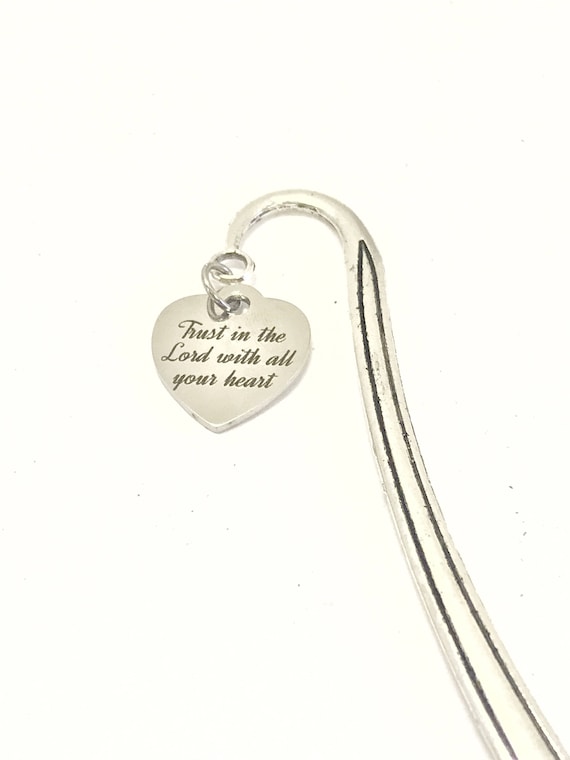Trust In The Lord With All Your Heart Bookmark, Reader Gifts, Bible Bookmark, Planner Accessories, Stocking Stuffers, Planner Bookmark