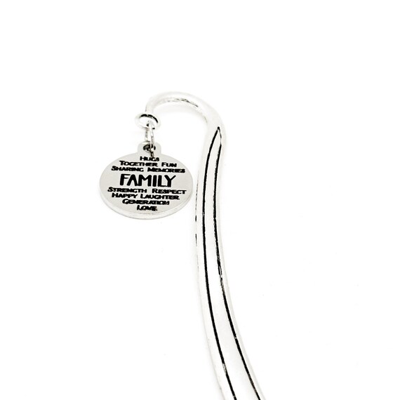 Family Words Charm Bookmark, Family Reunion Gift, Family Christmas Gifts, Mom Gift, Dad Gift, Wedding Gifts, New Family, Blended Family
