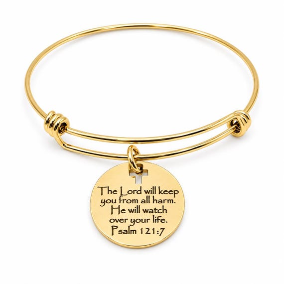 The Lord Will Keep You From Harm Goldtone Bangle