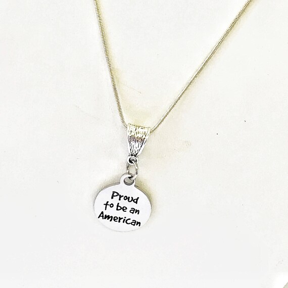 Patriotic Necklace Gifts, Patriotic Gifts, Proud To Be An American Necklace, USA Proud, USA Pride, American Pride Gift, Military Wife Gift