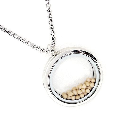 Faith Gifts, Mustard Seed Necklace, Floating Charm Mustard Seed Pendant, Matthew 17 20, Christian Gifts, Scripture Gifts, Mustard Seed Faith