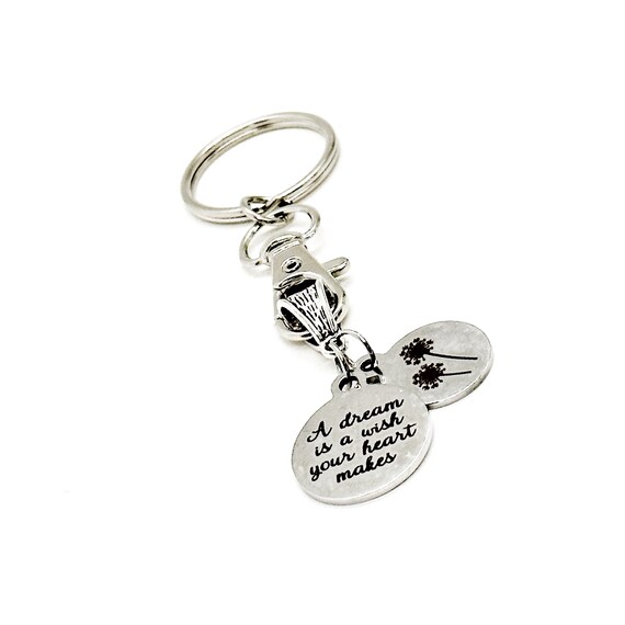 A Dream Is A Wish Your Heart Makes Dandelion Pendant Charm Keychain, Dream Big, Set Goals, Daughter, Wife, Going To College, Entrepreneur