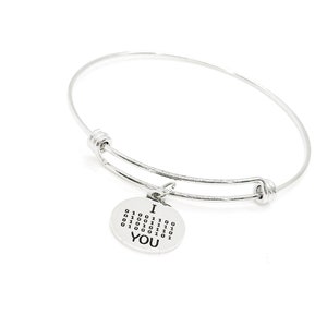 Pulsera con dije "Te amo", código binario, regalo de amor para nerds, programación informática, programador, regalo para ella, hija, novia