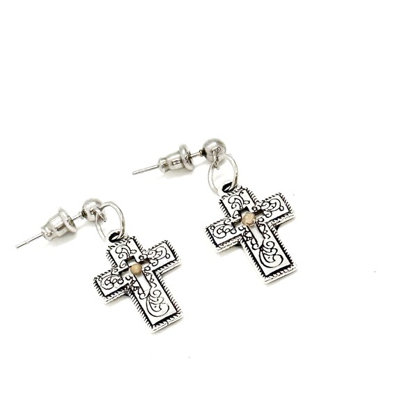Mustard Seed Silvertone Cross Earrings,  Mustard Seed Jewelry, Matthew 17 20, Christian Jewelry, Bible Verse Gift, Scripture, Faith Gift