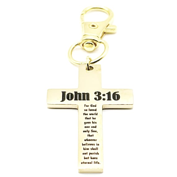 John 3 16 Gold-Plated Cross Clip On Charm