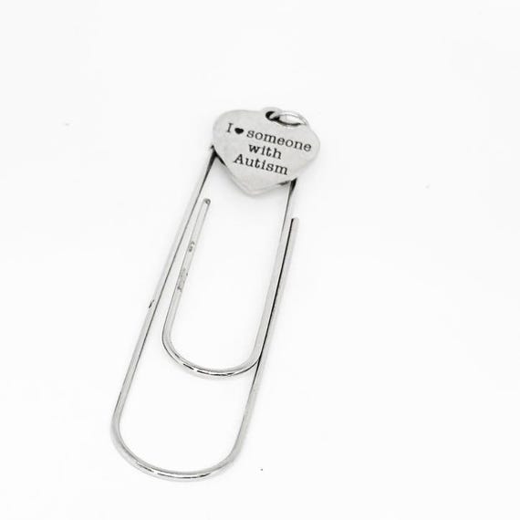 I Love Someone With Autism Heart Bookmark Stainless Steel Awareness Gift Autism Support Gift
