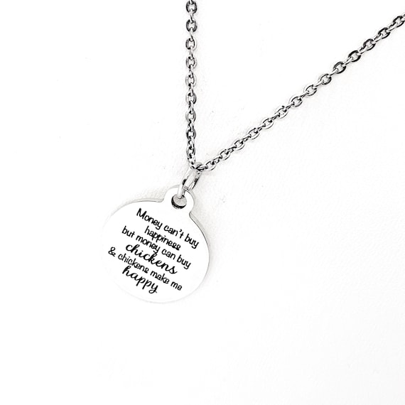 Chicken Owner Gift, Chickens Make Me Happy Necklace, Wife Gift, Chicken Lady Gift, Friend Gift, Gift For Her, Pendant Necklace