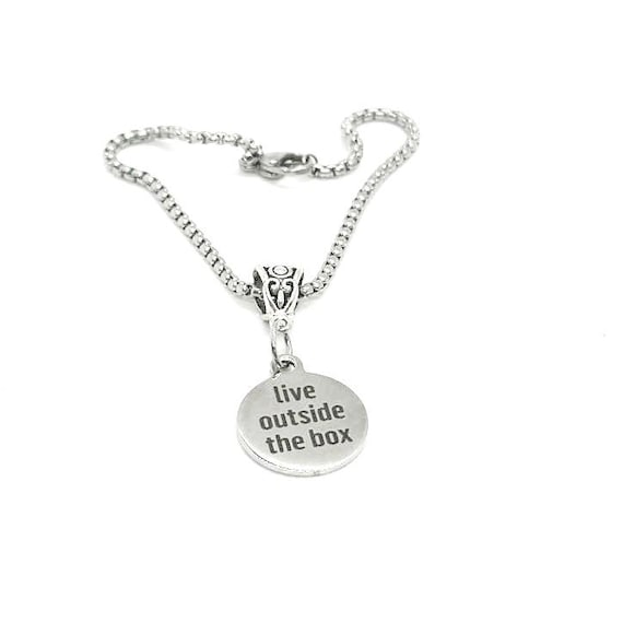 Live Outside The Box Charm Bracelet, Be Yourself, Be Unique, You Are Special, Encouraging Her, Motivating Her, Gift For Her, Motivation