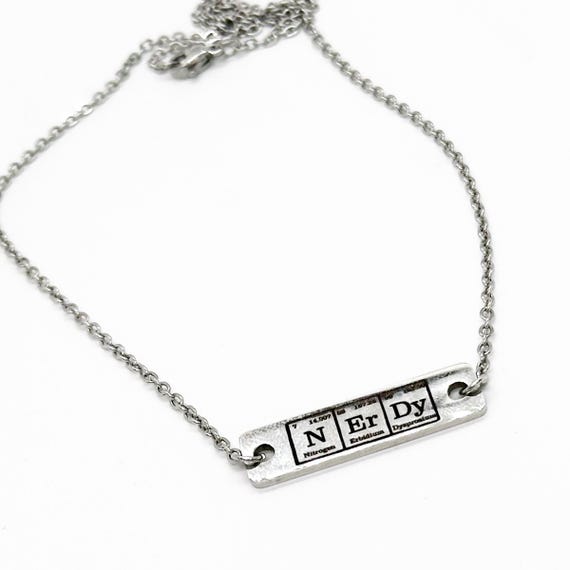 Nerdy Connector Charm Necklace, Nerdy Friend Gift For Her, Wife Gift, Daughter Gift, Funny Gifts, Periodic Table Gift For Her