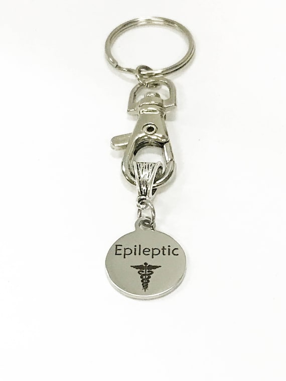 Epileptic Medical ID Awareness Keychain, Epileptic Keychain, Epilepsy Condition Awareness, Medical Notification, Epileptic Keychain Gift
