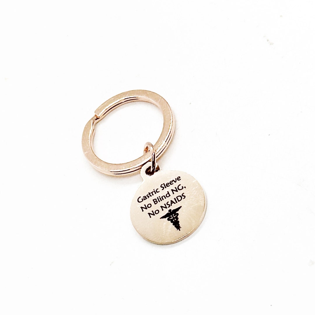 Digestive Key Ring Gastric Sleeve Rose Gold Keychain, Gastric Sleeve Medical Charm ...