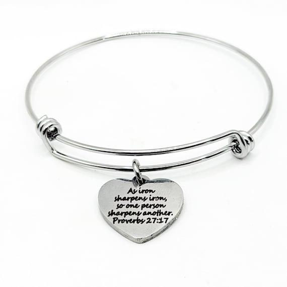 Iron Sharpens Iron Heart Charm Bracelet