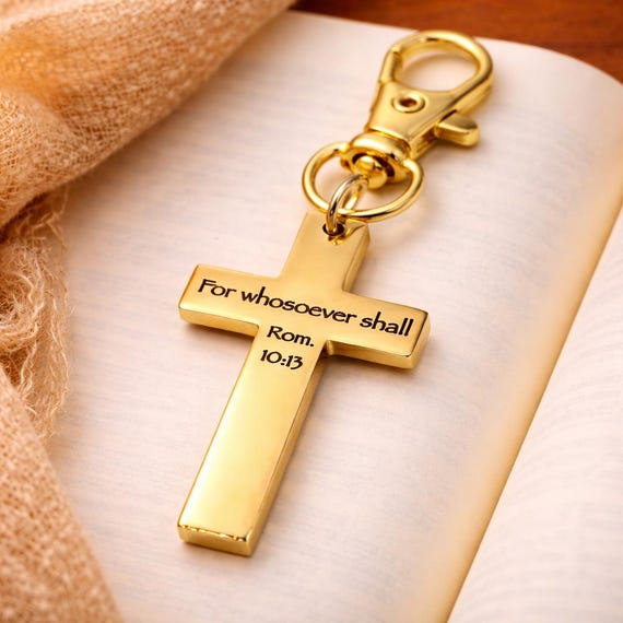 For Whosoever Shall Gold-Plated Cross Clip Charm