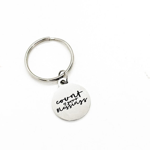 Count Your Blessings Charm Keychain, Faith Gifts, I Am Blessed, You Are Blessed, My Blessings, Graduation Gift, Believer Gifts, New Car Gift