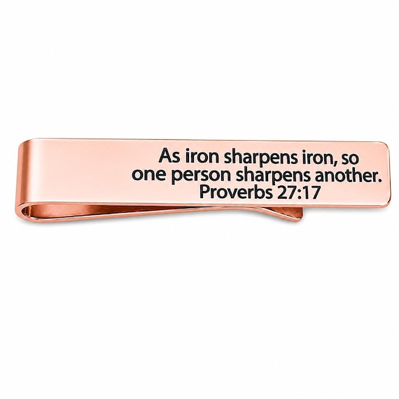 Iron Sharpens Iron Rose Goldtone Tie Clip