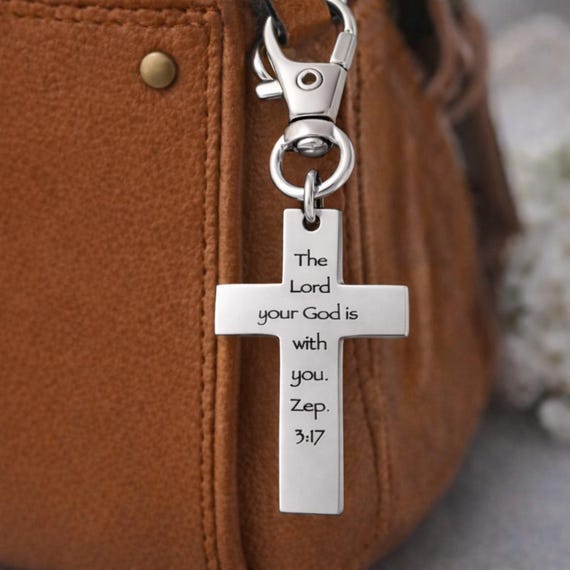 God Is With You Zephaniah 3 17 Cross Charm