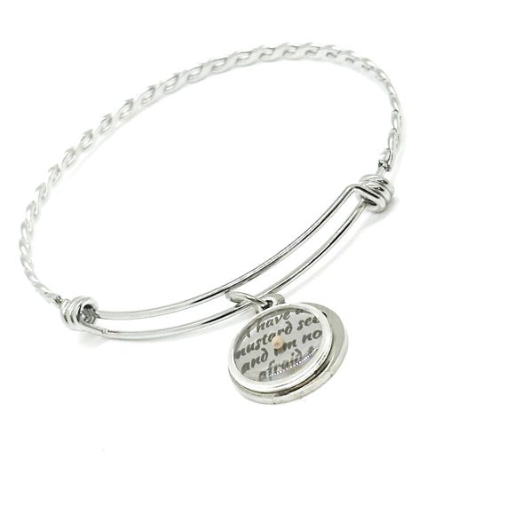 I Have A Mustard Seed And I’m Not Afraid To Use It Faith Charm Bracelet, Christian Jewelry, Mustard Seed Faith Gift For Her, Believer Gift