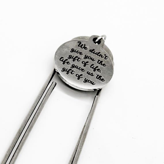 We Didn’t Give You The Gift Of Life Life Gave Us The Gift Of You Paperclip Charm Bookmark, Adoption Gift, Bonus Daughter, Bonus Son