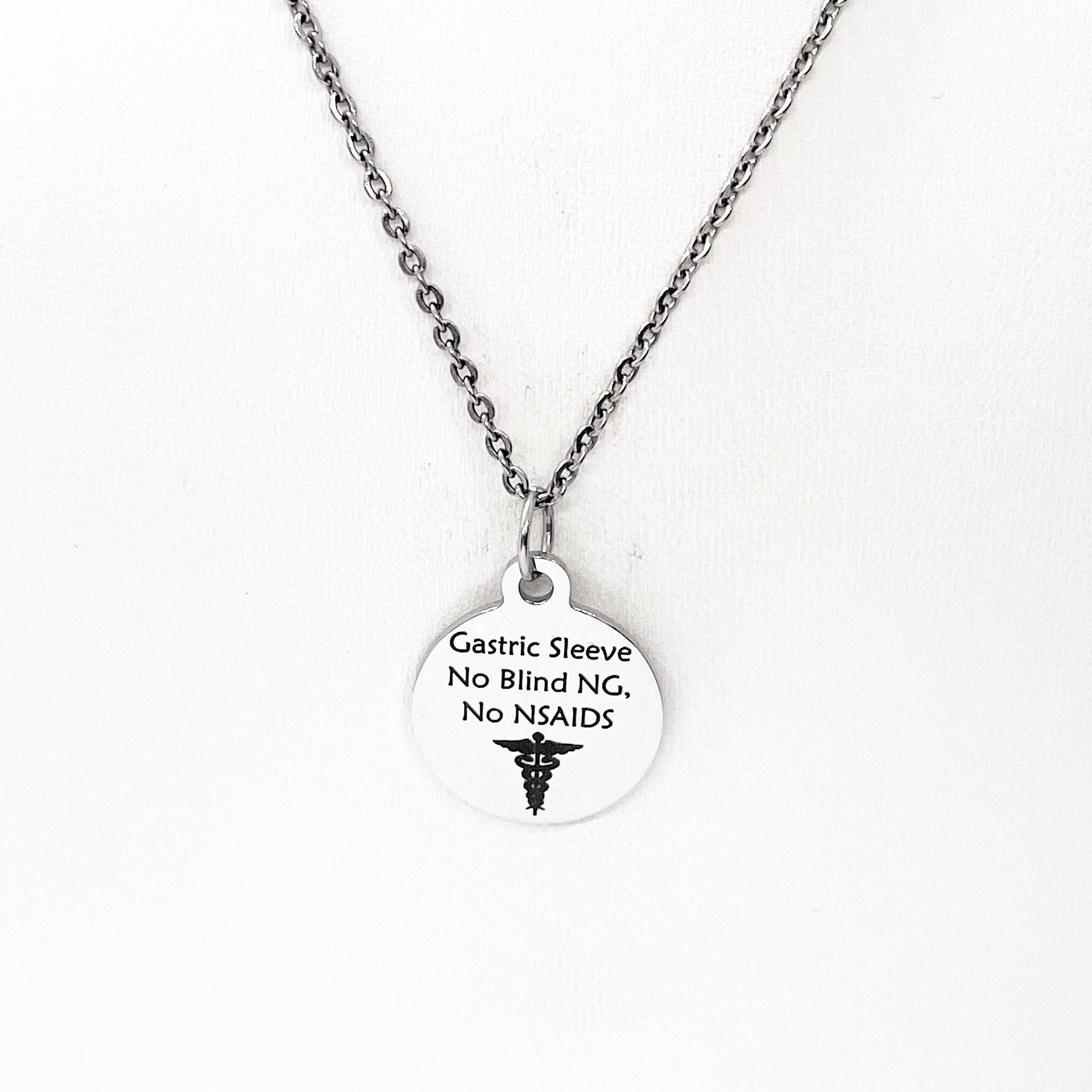 Gastric Sleeve No Blind NG No NSAIDS Necklace, Medical ID, Medical